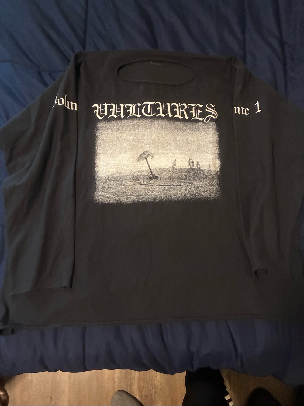 Yeezy Black Crewneck Sweater with Vultures Graphic